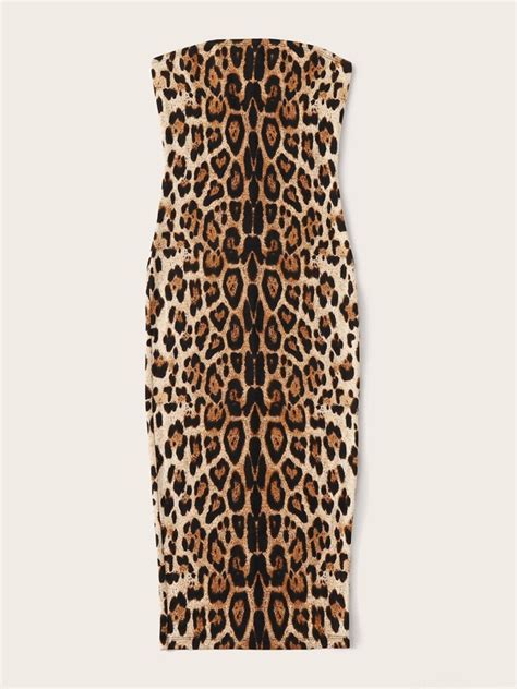 SHEIN BAE Vestido Ajustado Tubo Con Estampado De Leopardo Moda De