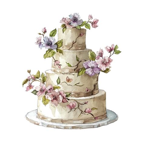 Premium Vector Beautiful Wedding Cake Vector Illustration In