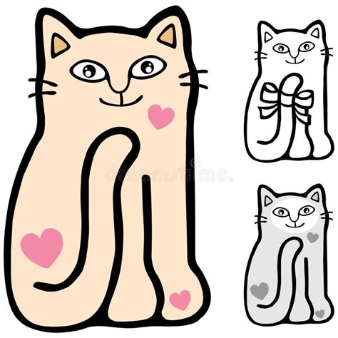 Kawaii Cute Fat White Cat Isolated On A Pink Background Vector Anime