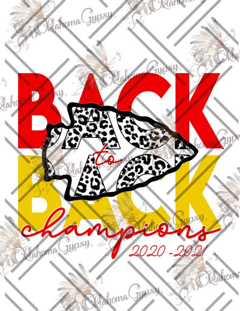 Back To Back Champions Chiefs Digital File Oklahoma Gypsy Designs