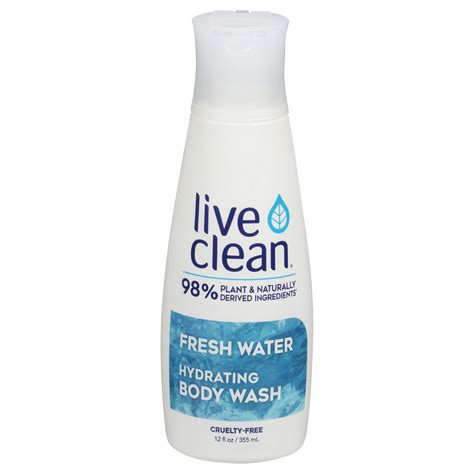 Live Clean Fresh Water Hydrating Body Wash 12 Fl Oz Squeeze Bottle 12