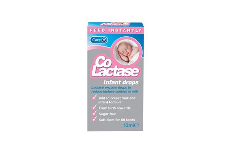 Care Co Lactase 10ml Sugar Free Instant Feed Lactase Enzyme Drops