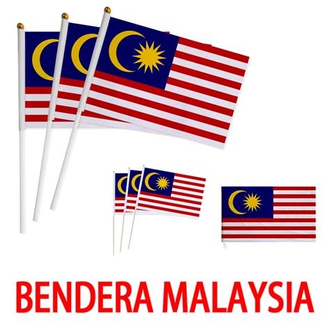 Malaysia Hand Flag 14 Cm X 21 Cm Malaysia Hand Flag Bandera