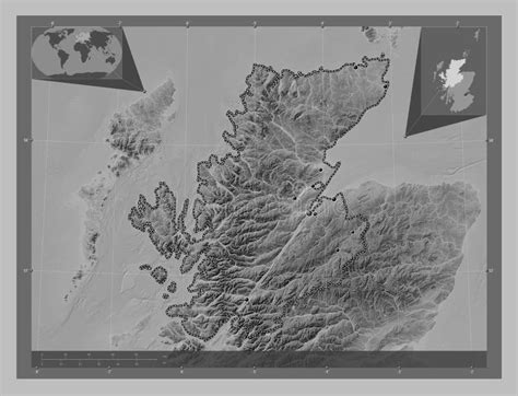 Highland Scotland Great Britain Grayscale Major Cities Stock