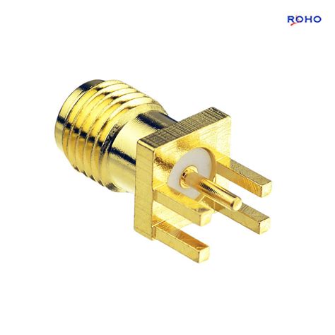 RP SMA Female Straight Connector Solder Attachment End Launch For PCB