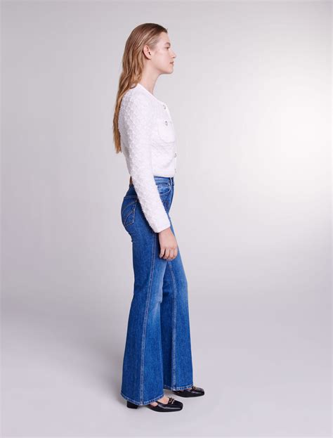 Embroidered Flared Jeans Pants And Jeans Maje