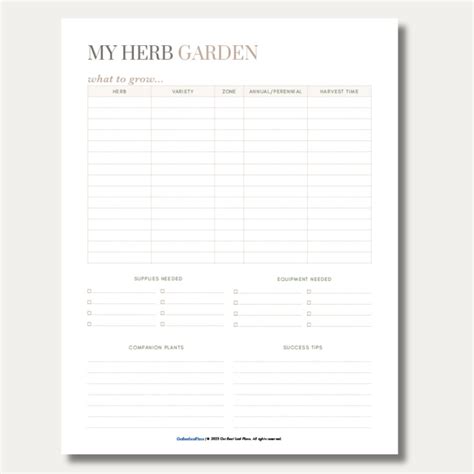 Herb Garden Planner Printable Pdf Herb Garden Plan How To Start A Herb