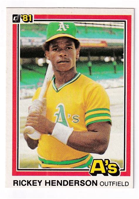 Rickey Henderson 1981 Donruss MLB Card 119 Oakland Athletics EBay