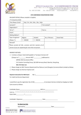 Fillable Online Cpd Conference Registration Form V Fax Email Print