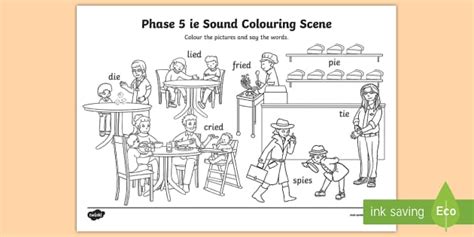 Phase 3 Ie Sound Colouring Scene Teacher Made Twinkl