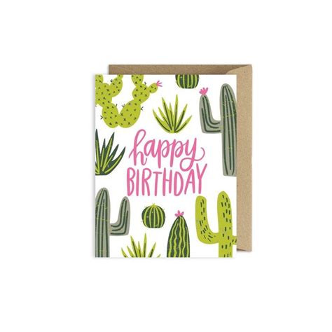 Feliz Cumpleaños Cactus Tarjeta Etsy in 2020 Creative birthday