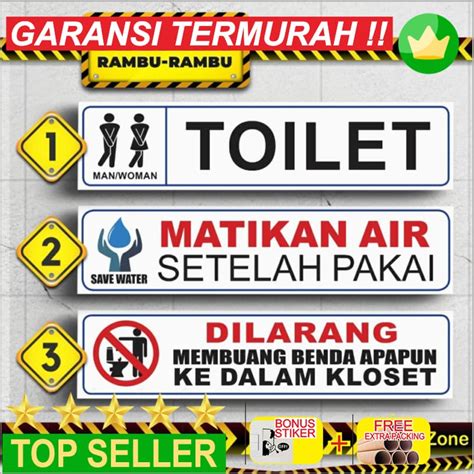 Jual Grosir Akrilik Rambu Sign Matikan Kran Air Setelah Pakai 5x20cm Keren Shopee Indonesia