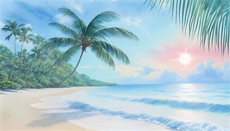 Premium PSD | Beautiful beach view in the morning