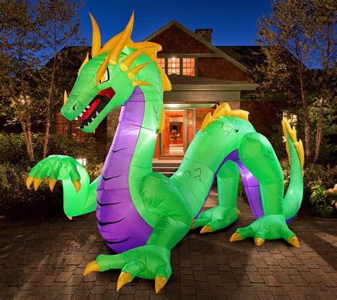 PARAYOYO 14Ft Long Huge Halloween Inflatables Green Dragon Green