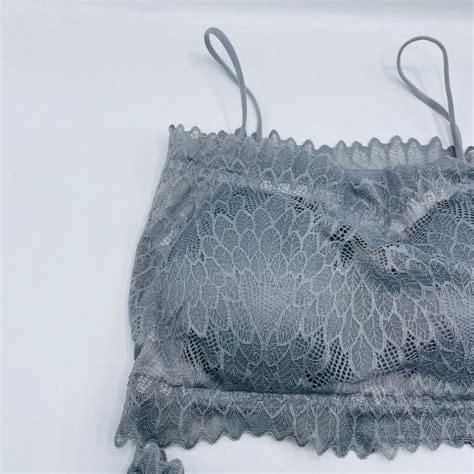 Chicken Embroidery Padded Bra And Panty Set Grey Baba Boota