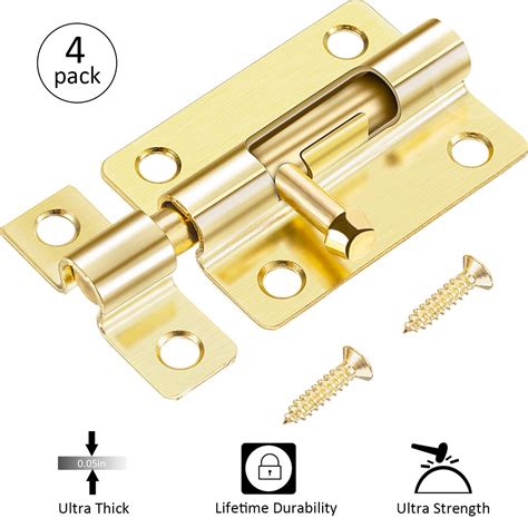 Buy 4 Packs Door Security Slide Latch Lock 3 Inch Barrel Bolt With