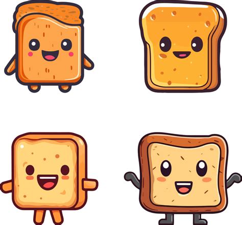 Funny Bread Toast Cartoon 24842588 Png