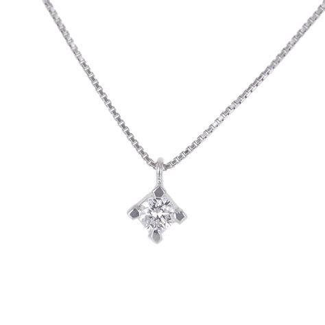 Collana Punto Luce In Oro Bianco E Diamante Ct G Collezione