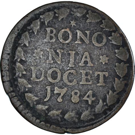 Coin Italian States Papal States Bologna Pius Vi Sestus Quattrino