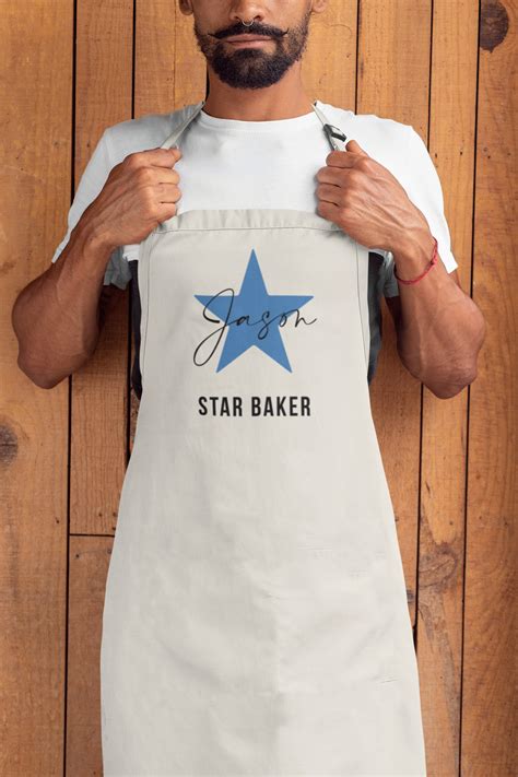 Personalised Blue Star Baker Apron Kitchenware Baking Present Etsy