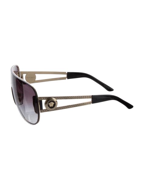 Gianni Versace Medusa Insignia Shield Sunglasses Black Sunglasses