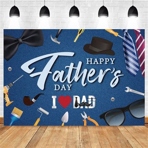 Happy Fathers Day Party Backdrop Balloon I Love Dad Background Thank