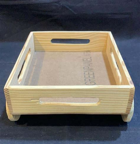 Smooth Rectangular Pinewood Wheel Basket For Festival Gift Pack Size