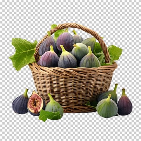 Premium PSD Basket Of Figs Isolated On Transparent Background