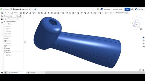 Onshape Surfacing Introduction Exercise Drone Arm Youtube