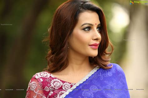 Ragalahari Exclusive Diksha Panth In Blue Saree Blue Saree Saree Actresses