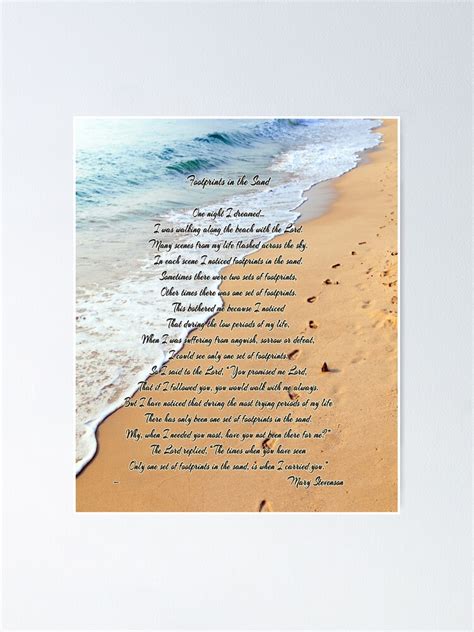 Poster for Sale avec l œuvre Traces de pas dans le sable de l