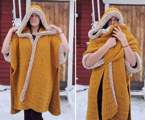 Poncho con Capucha en Crochet PATRÓN GRATIS