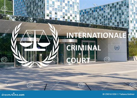 Building Of International Criminal Court With Icc Logo Anniversary