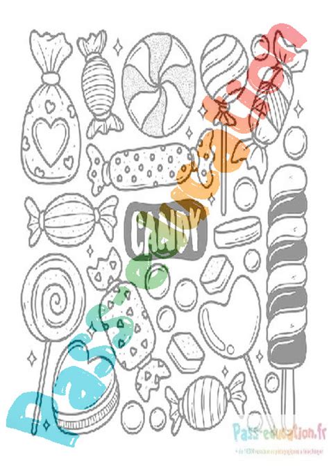 Coloriage Bonbon Gratuit En Pdf