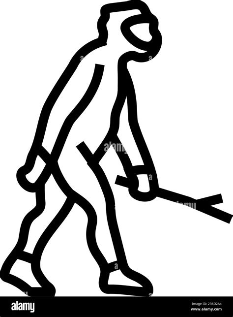 Homo Erectus Human Evolution Line Icon Vector Illustration Stock Vector