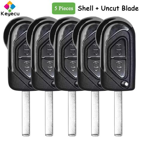 KEYECU 5 Pieces High Quality Flip Remote Control Car Key Shell Cover