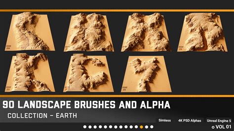 Artstation 90 Landscape Alpha Brushes Free Unreal Engine Tutorials