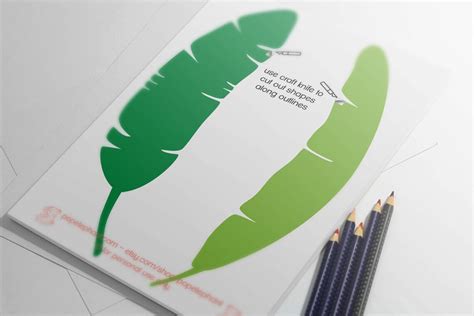 Pdf Banana Leaves Printable Stencils Diy Supply Etsy