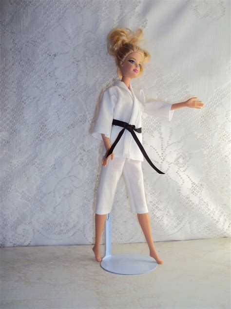 Barbie Doll Karate Outfit White Cotton With Black Belt Etsy