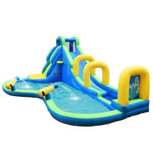 Costway H Pfburg Wasserpark Mit Wasserrutsche Kletterwand Und