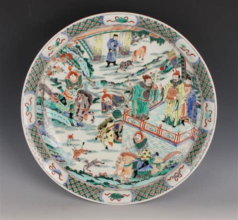 Sold At Auction Kangxi Famille Verte Emperor And Warriors Charger