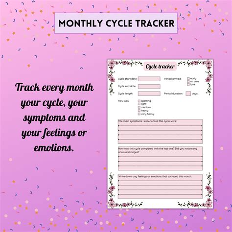 Period Tracker Printable Period Journal Cycle Syncing Guide