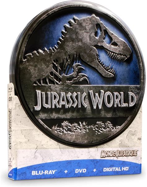 Jurassic World Limited Edition Packaging Round Tin Blu Ray DVD