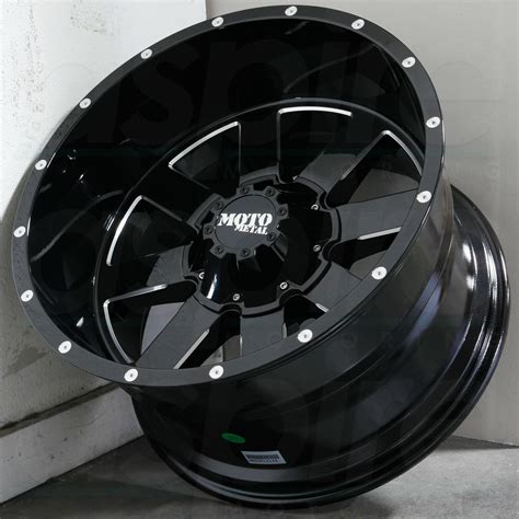 One 20x12 Moto Metal Mo962 8x658x1651 44 Black Milled Wheels Rims