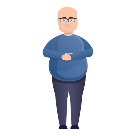 Bald Man Overweight Icon Cartoon Style Vector Art At Vecteezy