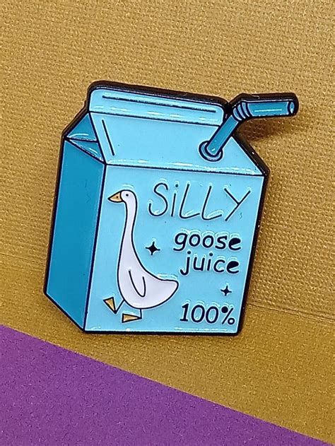 Silly Goose Pin Funny Enamel Pin Silly Goose Juice Pin For Kids Silly