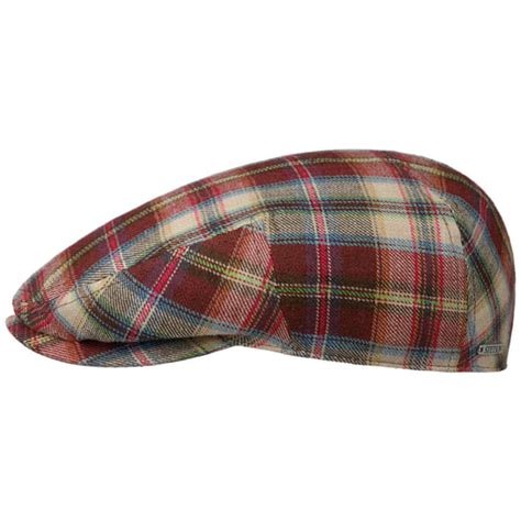 stetson hatteras tricolour houndstooth flat cap