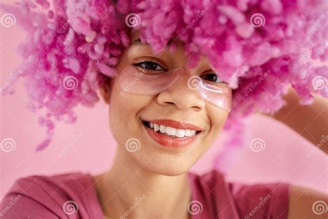 Close Up Of Portrait Of Attractive Happy Darkskinned Girl With Soft