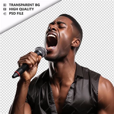 Premium Psd Black Man Singing Ultra Realistic Style White Background