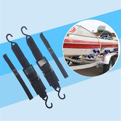 Boat Transom Tie Downs Straps With Quick Release Buckle Universal Trailer Strap Retractable